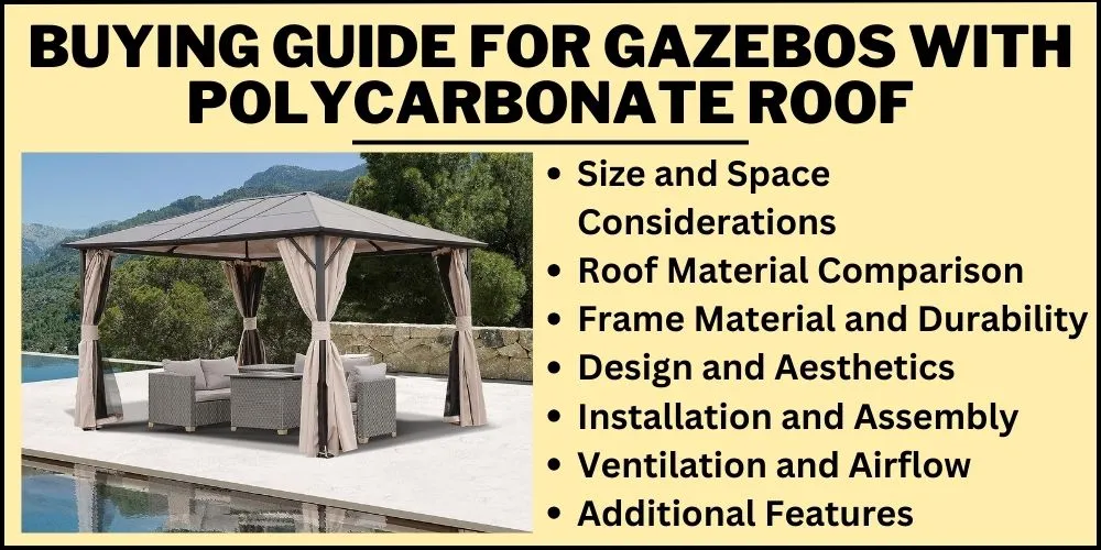 Buying Guide for gazebos with polycarbonate roof